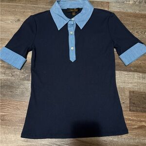 NWT Truth By Republic Short Sleeve Trimmed in Denim Size XS Retail $58